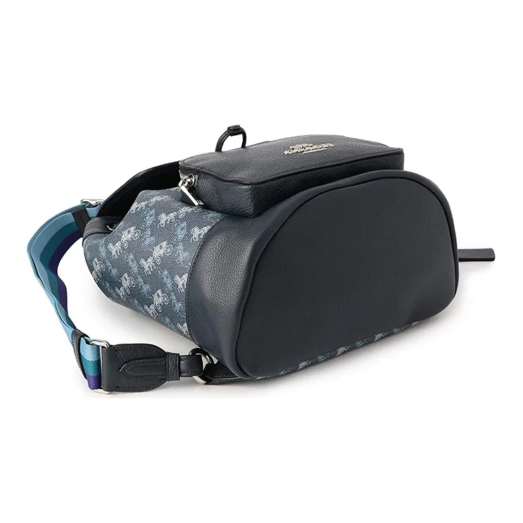 COACH Jes Patched PVC Bucket Bag Backpack Medium Size Women's Blue Gray-3
