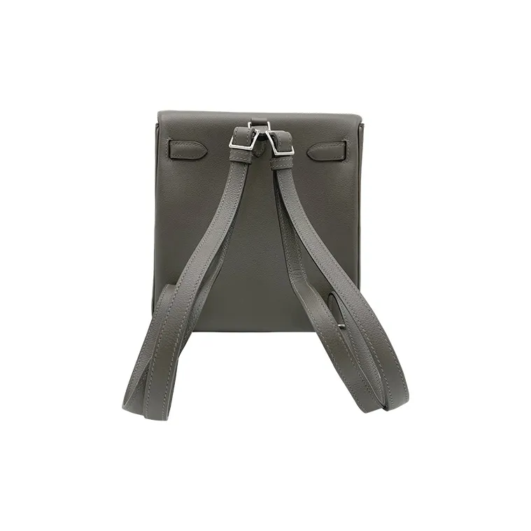 HERMES Kelly Ado Evercolor Leather Backpack Unisex Forest Green-1