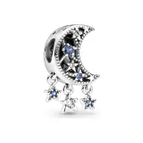 Silver Stars and New Moon Bracelet