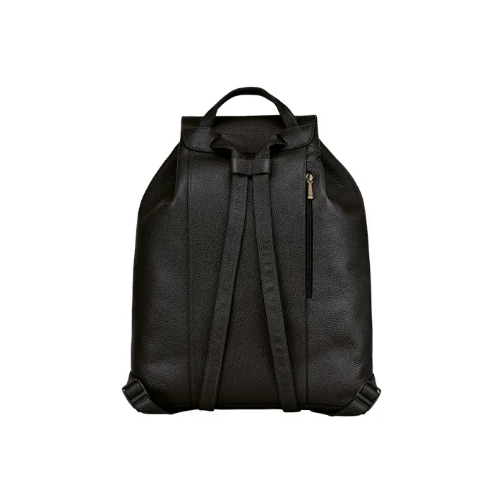 LONGCHAMP Le Foulonné Cow Leather Backpack Large Size Women's Black-2