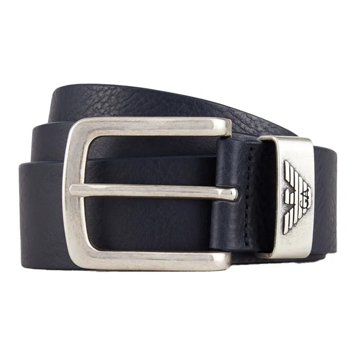 EMPORIO ARMANI Logo Engraved Buckle Belt-1