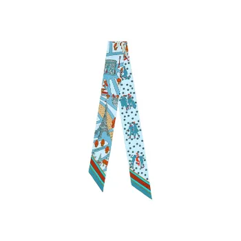 HERMES Silk Scarves Women's Blue