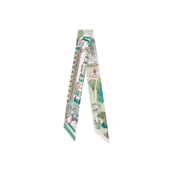 HERMES Twilly Silk Scarves Women's Green