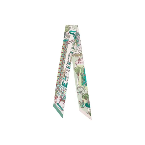 HERMES Silk Scarves Women's Green