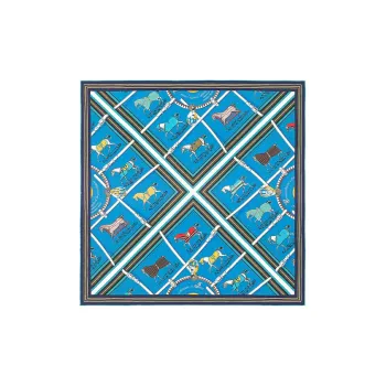 HERMES Silk Scarves Women's Blue/Black
