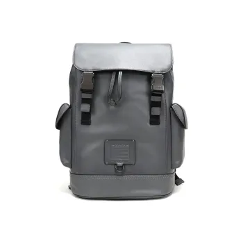 COACH Rivington Leather Travel Bags Backpack Large Size Men's Gray