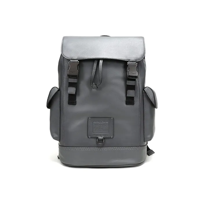 COACH Rivington Leather Travel Bags Backpack Large Size Men's Gray-0