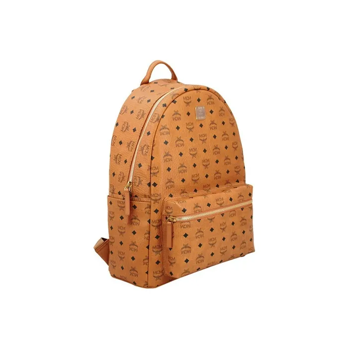MCM Stark Classic Backpack Visetos Large Cognac-1