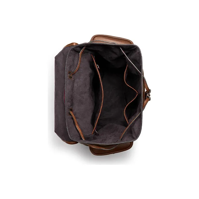 COACH Hitch Cowhide Leather Backpack Large Size Men's Brown-3