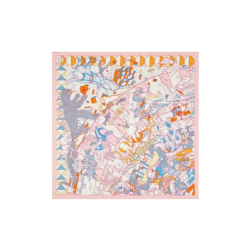 HERMES Silk Scarves Women's Pink-0