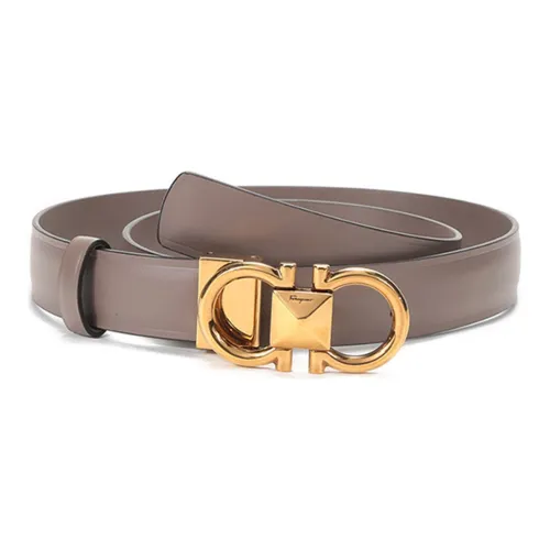 Ferragamo Leather Belts Women's Camel Gray