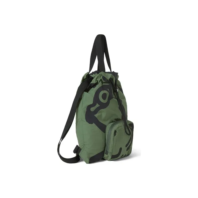 KENZO Nylon Fabric Handbag Backpack Unisex Dark Khaki Green-1