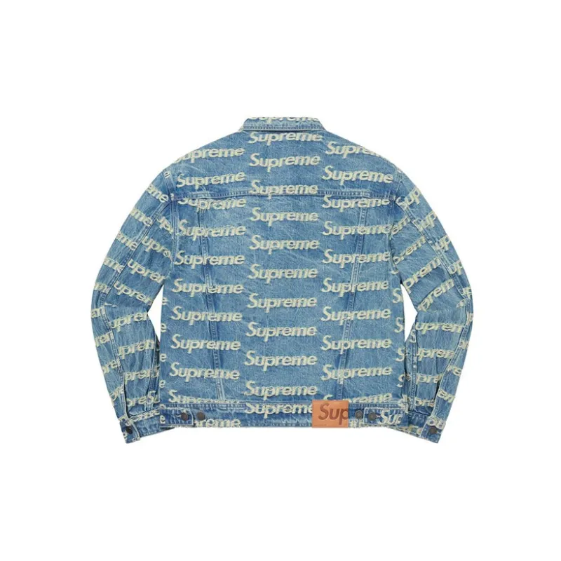 Supreme Frayed Logos Denim Trucker Jacket - Cheap Rcj Jordan Outlet 
