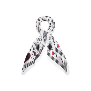 Alexander McQueen Knit Scarves Women's White Black Multicolor