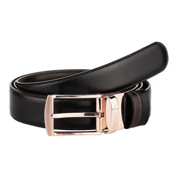 MONTBLANC Cow Leather Belts Men's Black Width 3cm