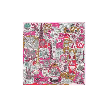 HERMES Silk Scarves Women's Fuchsia