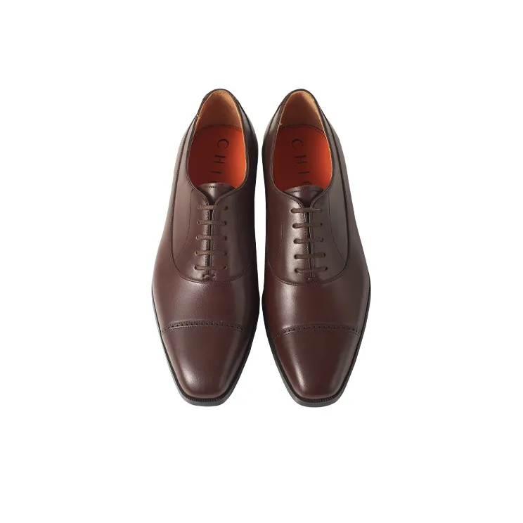 Chioryn Dress Shoes Men Low Top Brown-3