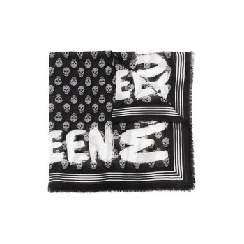 Alexander McQueen Graffiti Skull Printed Scarf