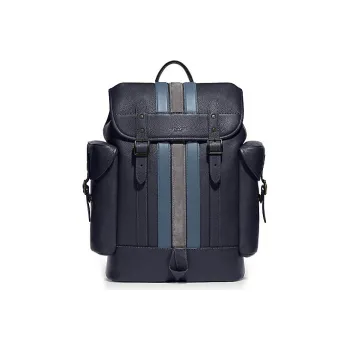 COACH Hitch Leather Backpack Tubas Unisex Midnight Black Multicolor