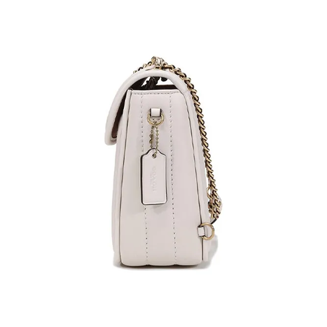 COACH Leather Shoulder Bag, Crossbody Bag, Backpack Trumpets Women's White-2