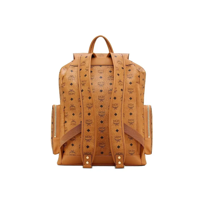 MCM Brandenburg Backpack Visetos Small Cognac-2