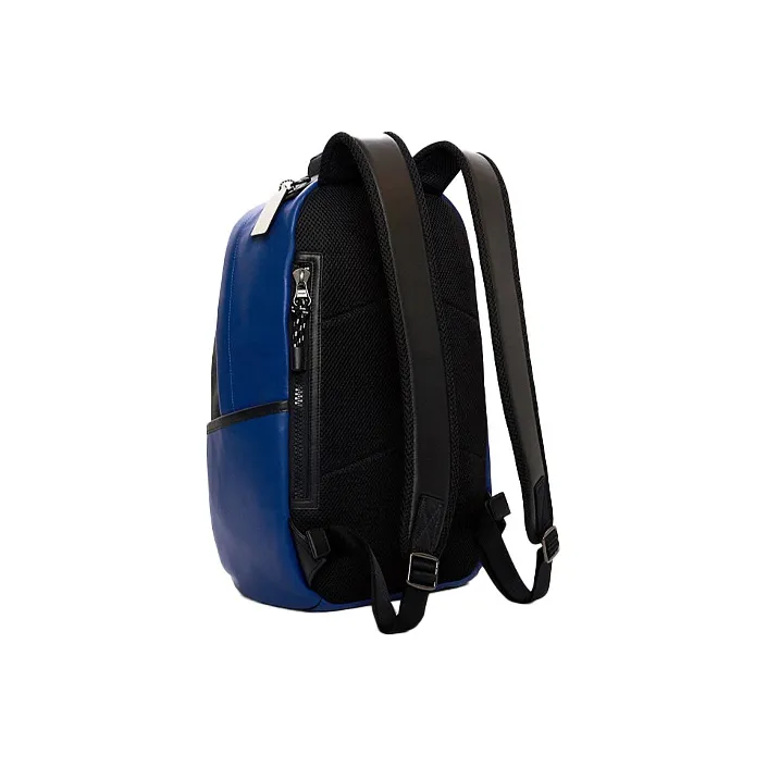 COACH Edge Canvas With Leather Backpack Large Size Men's Black & Blue-1