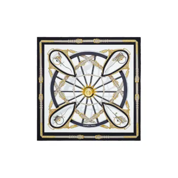 HERMES Silk Scarves Unisex Black