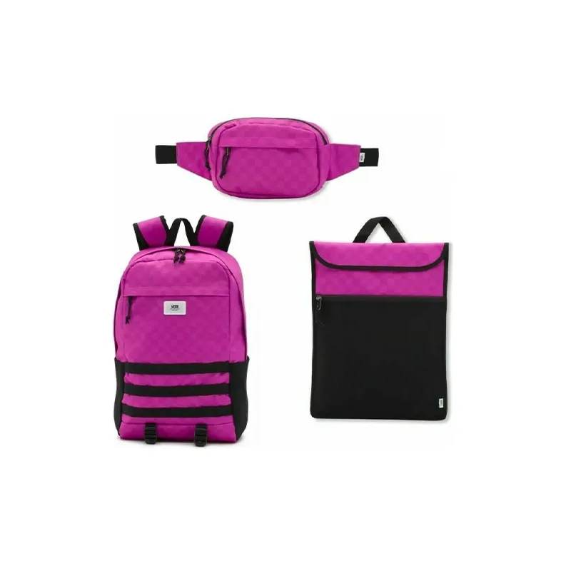 Vans Nylon Fabric 3 in 1 Backpack Unisex Pink-4
