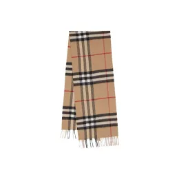 Burberry The Classic Check Cashmere Scarf Brown Female-3