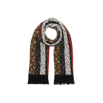 Burberry Knit Scarves Unisex Brown