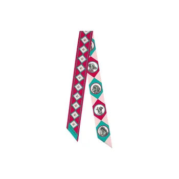 HERMES Small Silk Scarves Women's Pink