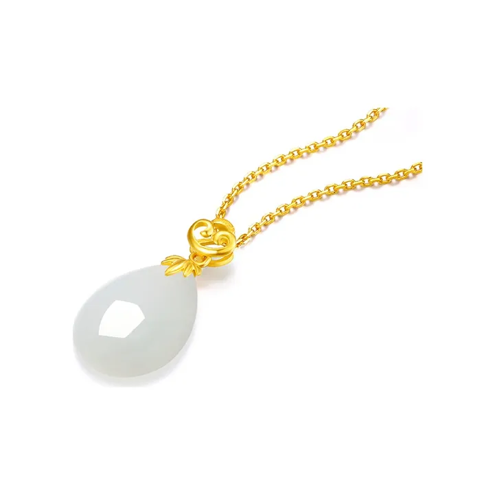 ZHOU LIU FU Hetian Jade Pendants White Jade Women's-1