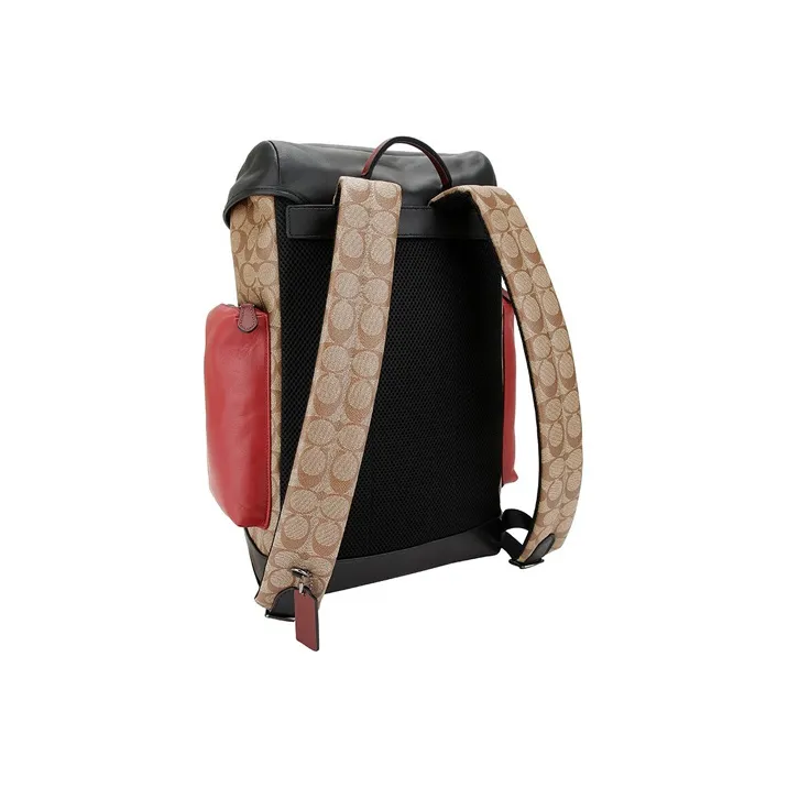 COACH Ranger Artificial Leather Backpack Tubas Khaki Black-3