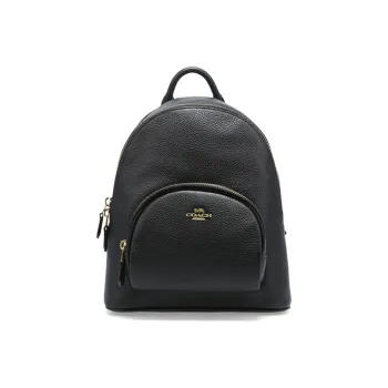 COACH Leather Backpack Small Size Women's Black