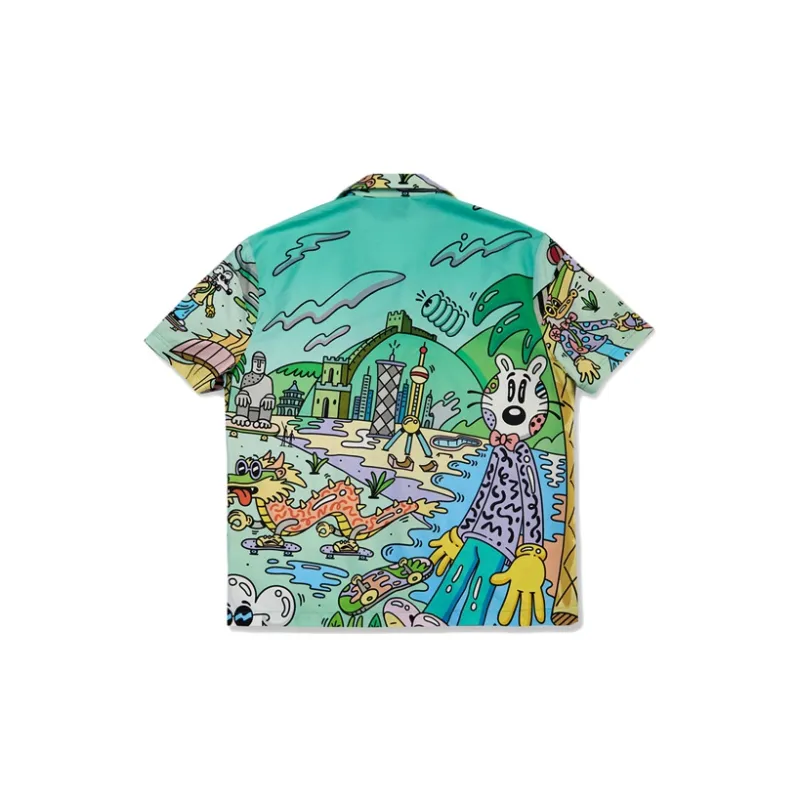 Steven Harrington X LINING Skateboard Shirts Unisex Green-1
