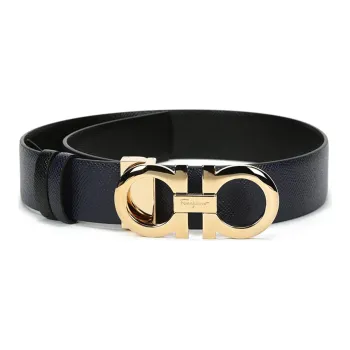 Ferragamo Leather Belts Women's Blue Black