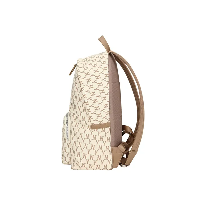 MLB Monogram Collection Nylon Backpack Large Size Unisex Beige-3