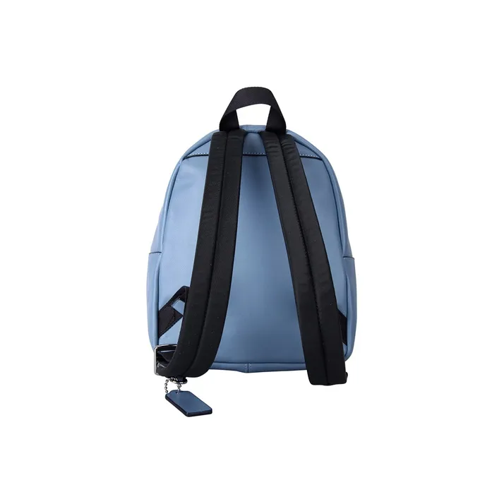 COACH Charlie Coated Canvas Backpack Mini Women's Light Khaki Monogram With Blue Accents-1
