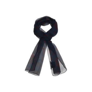 Alexander McQueen Silk Scarves Men Dark Blue Burgundy