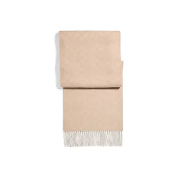 COACH Cashmere Knit Scarves Unisex Chalk