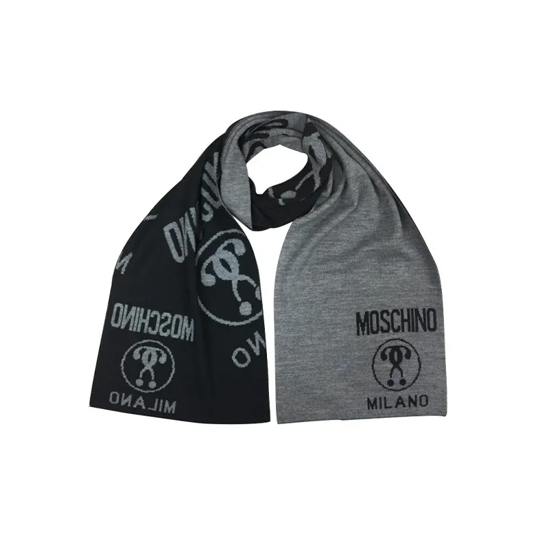 MOSCHINO Knit Scarves Unisex Gray-0