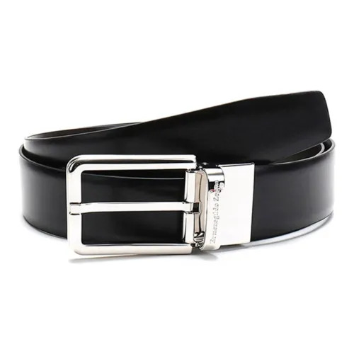 Ermenegildo Zegna Leather Belts Men Black Dark Brown