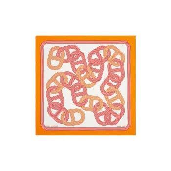 HERMES Faubourg Silk Scarves Women's Yellow