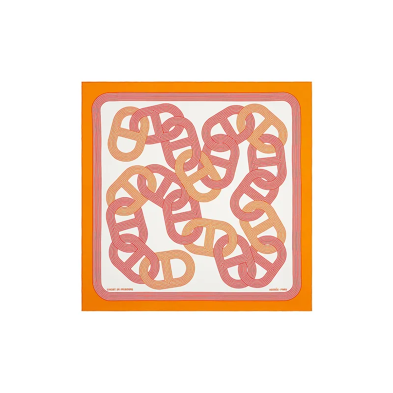 HERMES Faubourg Silk Scarves Women's Yellow-0