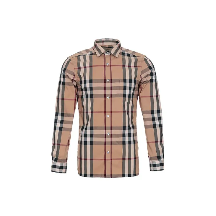 Burberry Shirts Men Camel-0