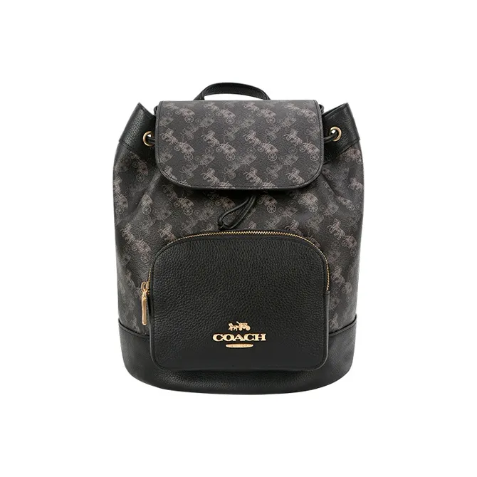 COACH PVC Backpack Medium Size Women's Gray Brown-0