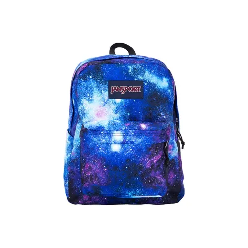 JanSport Polyester Backpack Students Backpack Medium Size Unisex Blue Starry Sky