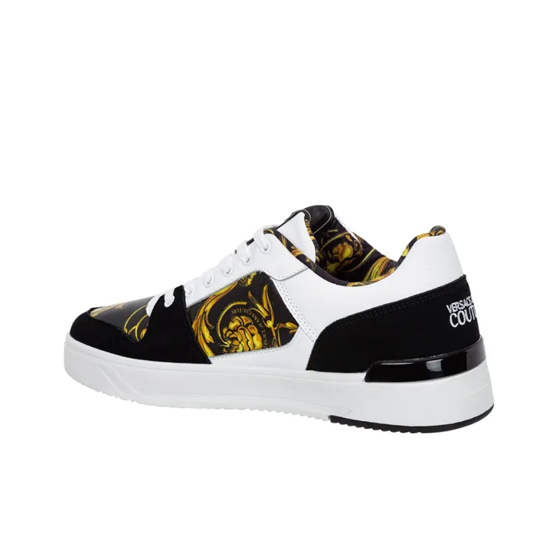 VERSACE JEANS Couture Garland Starlight Stylish Skateboarding Shoes Men's White Black-2