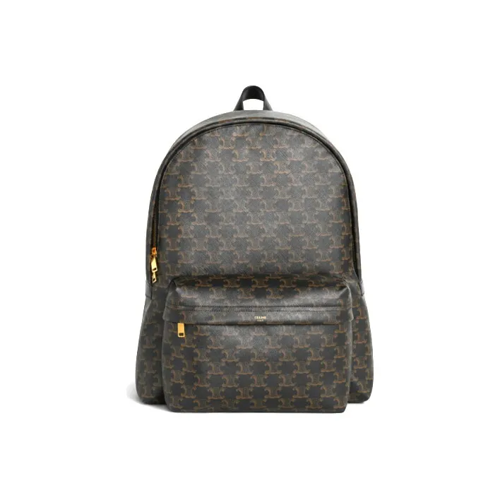 CELINE Triomphe Arc De Triomphe Cow Leather Backpack Men's Black-0