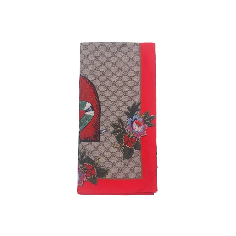 GUCCI Gg Snake Print Scarf-2